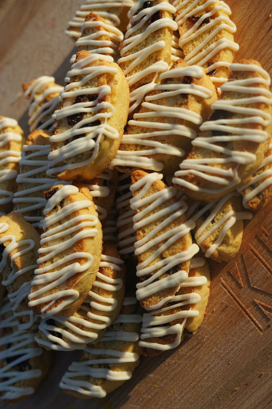 Macadamia, Cranberry and White Chocolate Biscotti